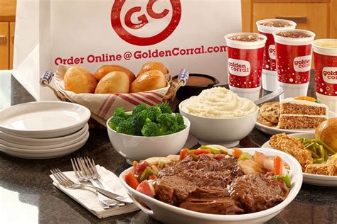 Holiday Meals serve 6-8 people and include traditional Roasted Turkey, Holiday Glazed Ham, or Holiday Beef Roast plus Mashed Potatoes & Gravy, Stuffing, your choice of additional side, Cranberry sauce, our famous Yeast Rolls with Honey Butter and a whole Pie. . Golden corral delivery
